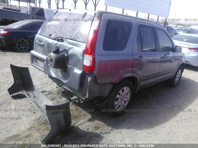 JHLRD78905C057931 - 2005 HONDA CR-V SE/EX BLUE photo 4