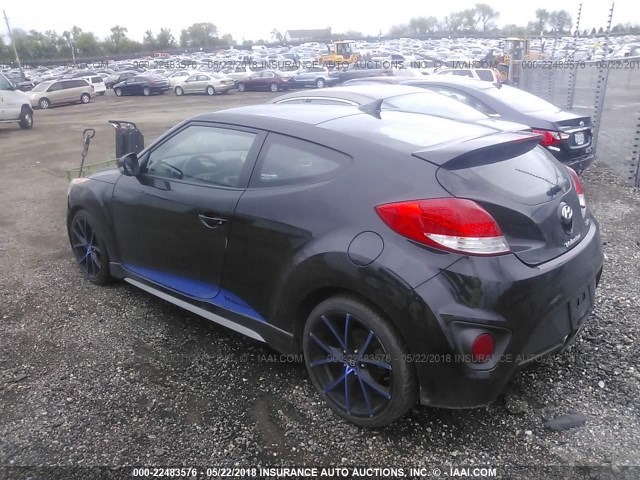 KMHTC6AE1DU137427 - 2013 HYUNDAI VELOSTER TURBO BLACK photo 3