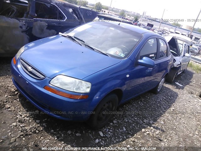 KL1TD52625B344688 - 2005 CHEVROLET AVEO LS BLUE photo 2