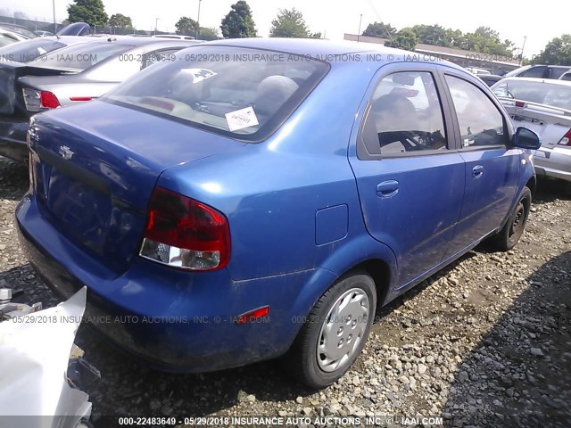 KL1TD52625B344688 - 2005 CHEVROLET AVEO LS BLUE photo 4
