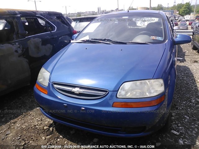KL1TD52625B344688 - 2005 CHEVROLET AVEO LS BLUE photo 6