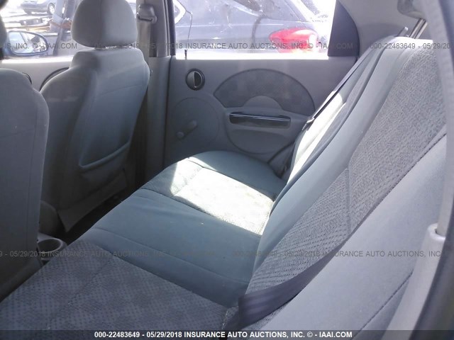 KL1TD52625B344688 - 2005 CHEVROLET AVEO LS BLUE photo 8