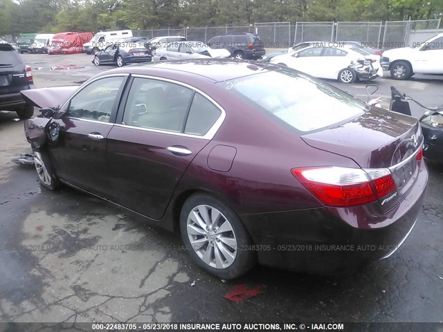 1HGCR2F84FA150757 - 2015 HONDA ACCORD EXL BURGUNDY photo 3