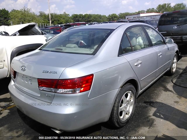 5NPEU46F76H075027 - 2006 HYUNDAI SONATA GLS/LX SILVER photo 4