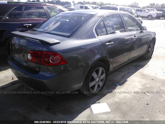 KNAGE123085168973 - 2008 KIA OPTIMA LX/EX GRAY photo 4