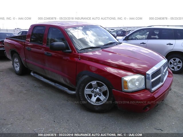 1D7HW48N96S545819 - 2006 DODGE DAKOTA QUAD SLT RED photo 1