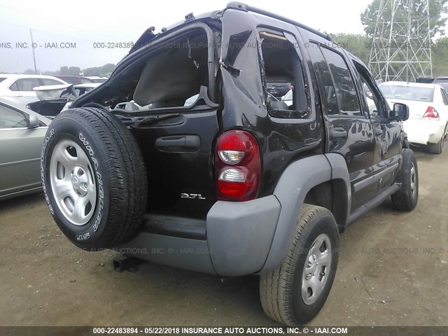 1J4GL48K05W578536 - 2005 JEEP LIBERTY SPORT BLACK photo 4