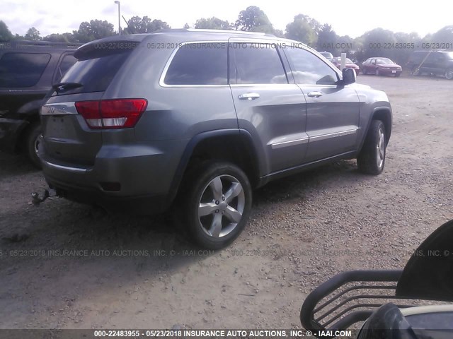 1C4RJFCG5CC262521 - 2012 JEEP GRAND CHEROKEE OVERLAND GRAY photo 4