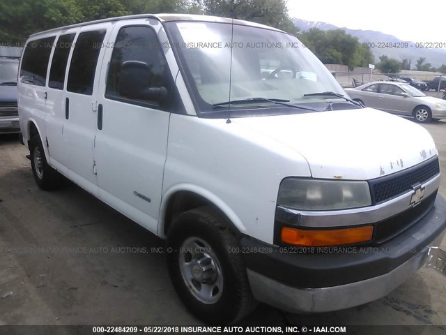 1GNGG25U731143809 - 2003 CHEVROLET EXPRESS G2500  WHITE photo 1