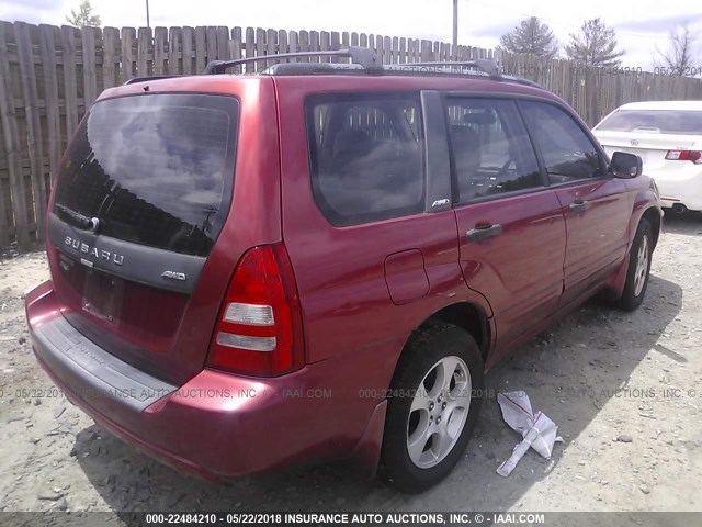 JF1SG65633H725821 - 2003 SUBARU FORESTER 2.5XS RED photo 4