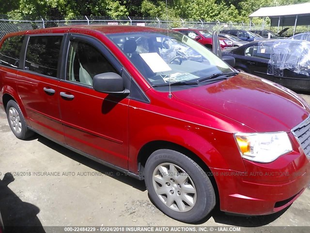 2A8HR44H88R629001 - 2008 CHRYSLER TOWN & COUNTRY LX RED photo 1
