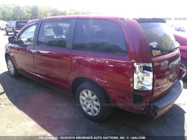 2A8HR44H88R629001 - 2008 CHRYSLER TOWN & COUNTRY LX RED photo 3