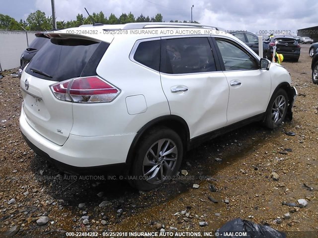 5N1AT2MT4FC779546 - 2015 NISSAN ROGUE S/SL/SV WHITE photo 4