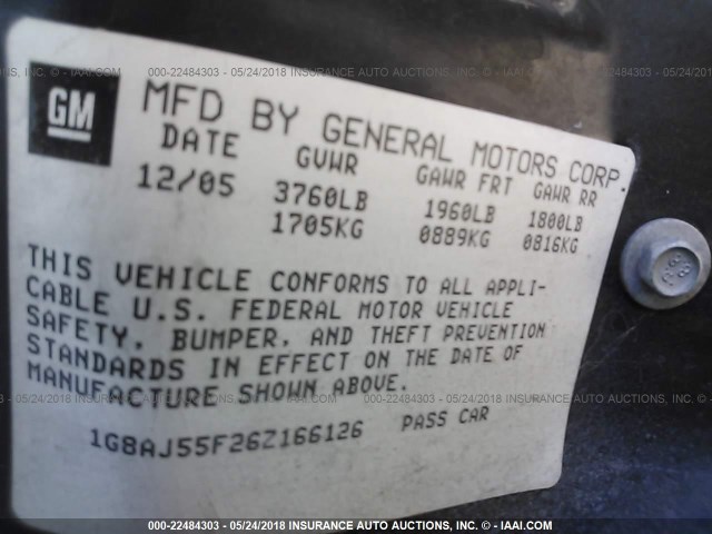 1G8AJ55F26Z166126 - 2006 SATURN ION LEVEL 2 Qırmızı foto 9