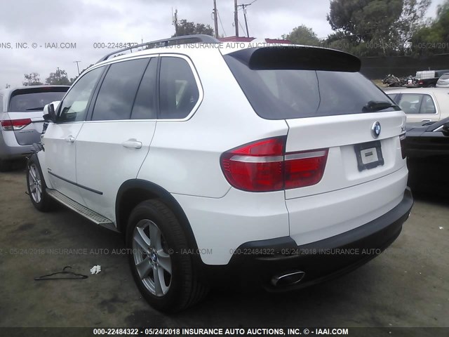 5UXFE83509L170046 - 2009 BMW X5 XDRIVE48I WHITE photo 3