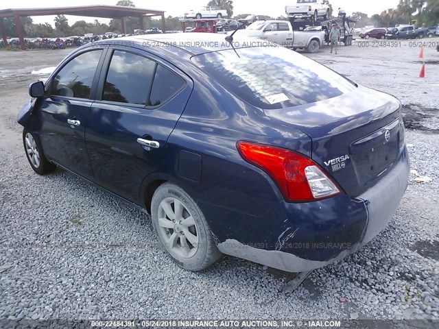 3N1CN7AP7CL806480 - 2012 NISSAN VERSA S/SV/SL Dark Blue photo 3