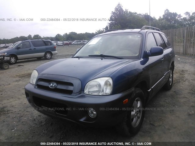 KM8SC73D46U092332 - 2006 HYUNDAI SANTA FE GLS/LIMITED BLUE photo 2