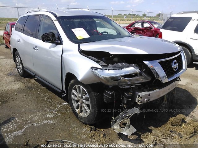 5N1AR2MN5EC647121 - 2014 NISSAN PATHFINDER S/SV/SL/PLATINUM SILVER photo 1