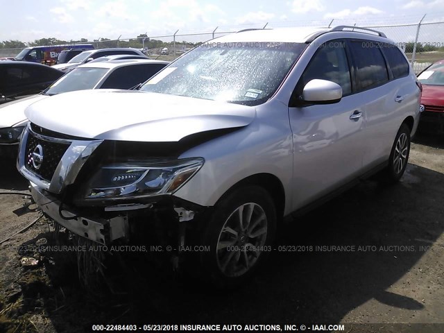 5N1AR2MN5EC647121 - 2014 NISSAN PATHFINDER S/SV/SL/PLATINUM SILVER photo 2