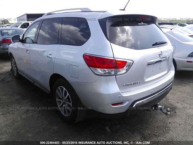 5N1AR2MN5EC647121 - 2014 NISSAN PATHFINDER S/SV/SL/PLATINUM SILVER photo 3