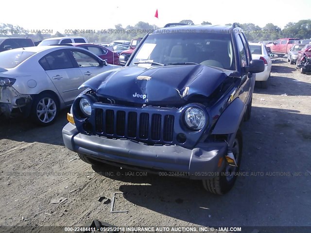 1J4GL48K75W607661 - 2005 JEEP LIBERTY SPORT BLUE photo 6