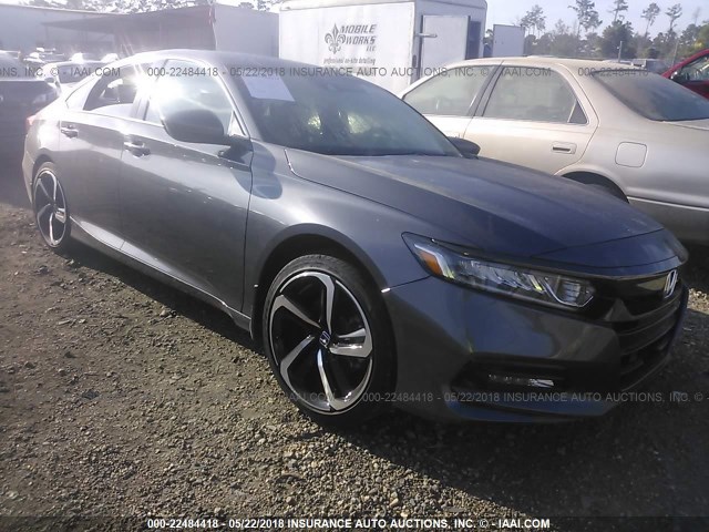 1HGCV1F32JA087323 - 2018 HONDA ACCORD SPORT GRAY photo 1