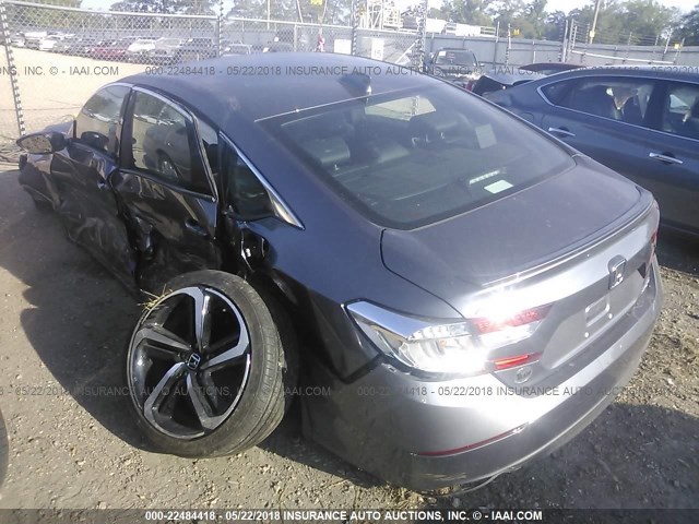 1HGCV1F32JA087323 - 2018 HONDA ACCORD SPORT 灰色 照片 3