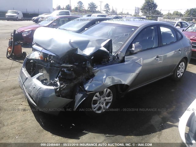 KMHDU4AD0AU037912 - 2010 HYUNDAI ELANTRA BLUE/GLS/SE GRAY photo 2