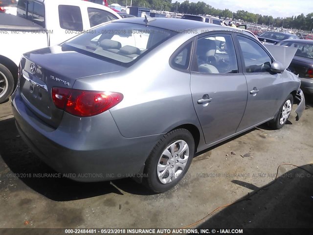 KMHDU4AD0AU037912 - 2010 HYUNDAI ELANTRA BLUE/GLS/SE GRAY photo 4