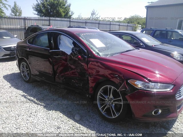 3FA6P0K96ER123980 - 2014 FORD FUSION TITANIUM RED photo 6