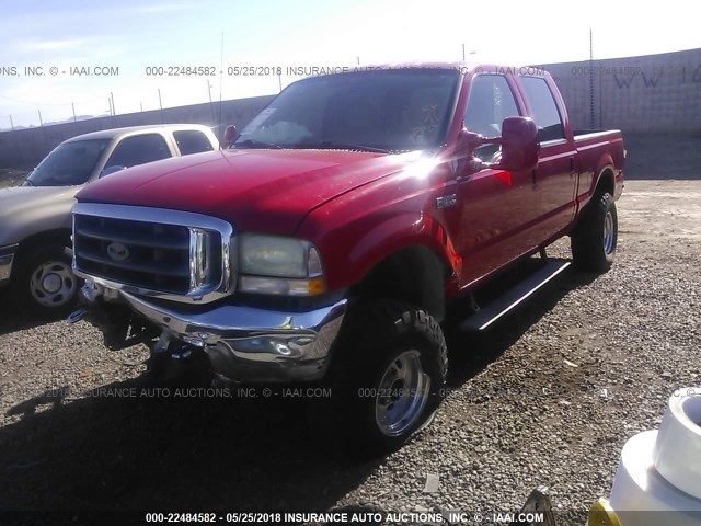 1FTSW31F73EA30809 - 2003 FORD F350 SRW SUPER DUTY RED photo 2