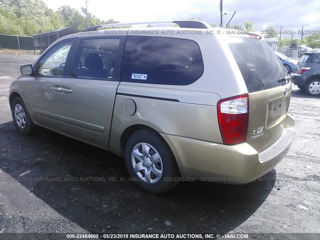 KNDMB233396299782 - 2009 KIA SEDONA EX/LX GOLD photo 3