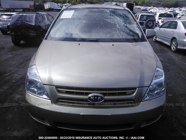 KNDMB233396299782 - 2009 KIA SEDONA EX/LX GOLD photo 6