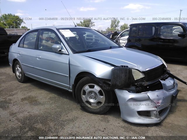 JHMES96683S000853 - 2003 HONDA CIVIC HYBRID Light Blue photo 1