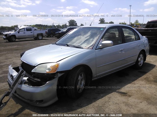 JHMES96683S000853 - 2003 HONDA CIVIC HYBRID Light Blue photo 2