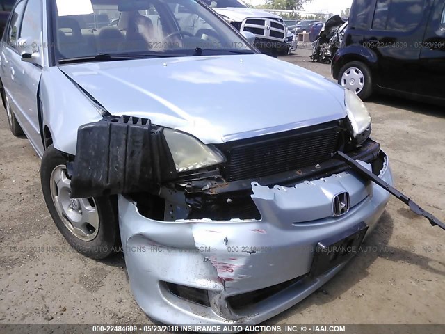 JHMES96683S000853 - 2003 HONDA CIVIC HYBRID Light Blue photo 6