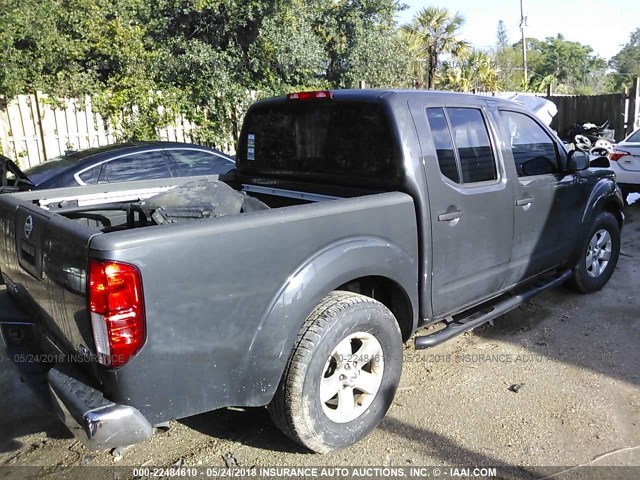1N6AD0ER9BC447974 - 2011 NISSAN FRONTIER S/SV/SL/PRO-4X GRAY photo 4