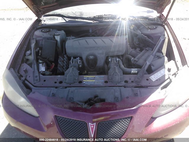 2G2WP552561196029 - 2006 PONTIAC GRAND PRIX RED photo 10
