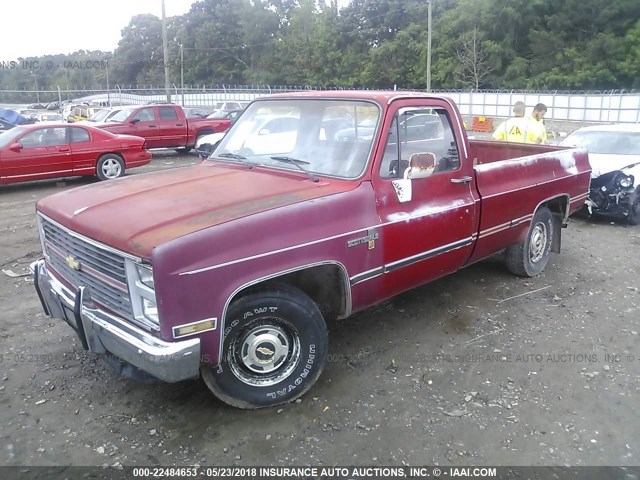 1GCDC14H5EF338268 - 1984 CHEVROLET C10 RED photo 2