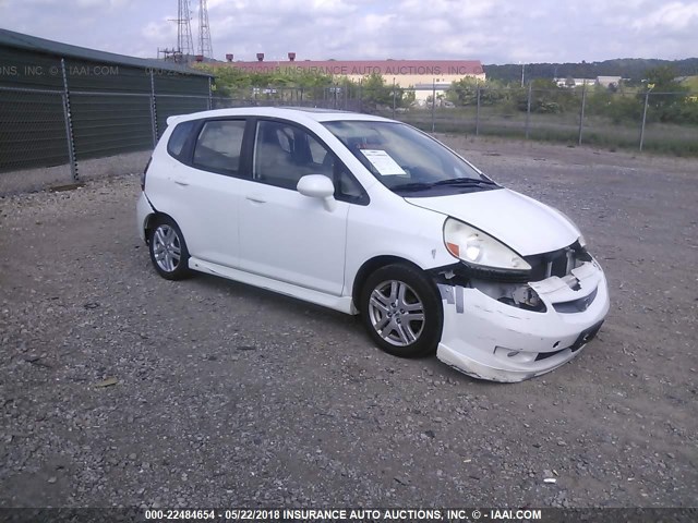 JHMGD37667S026405 - 2007 HONDA FIT S WHITE photo 1