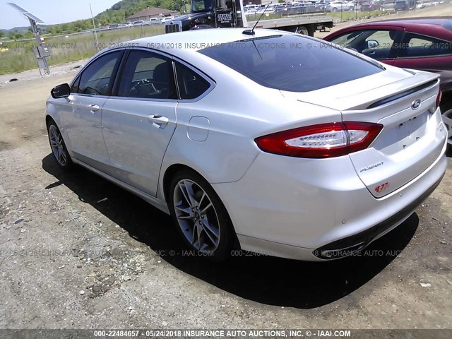 3FA6P0K97ER340941 - 2014 FORD FUSION TITANIUM SILVER photo 3