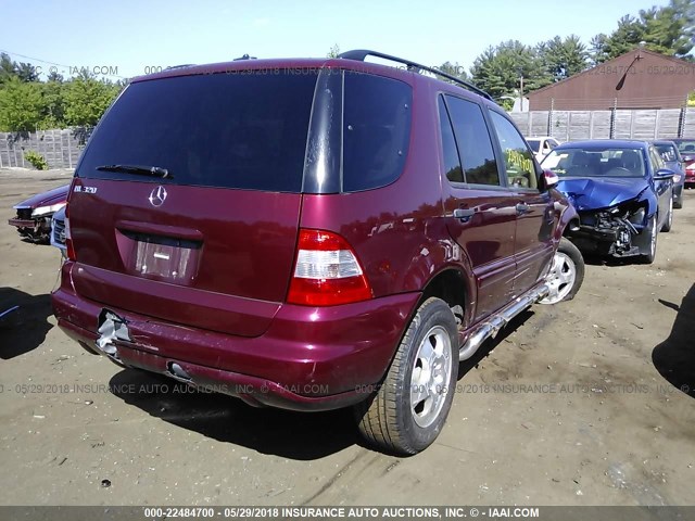 4JGAB54E52A328427 - 2002 MERCEDES-BENZ ML 320 RED photo 4