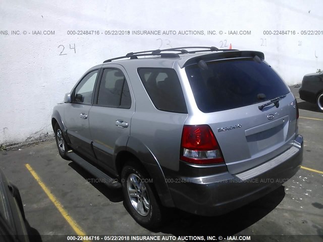 KNDJC733X35044816 - 2003 KIA SORENTO EX/LX SILVER photo 3