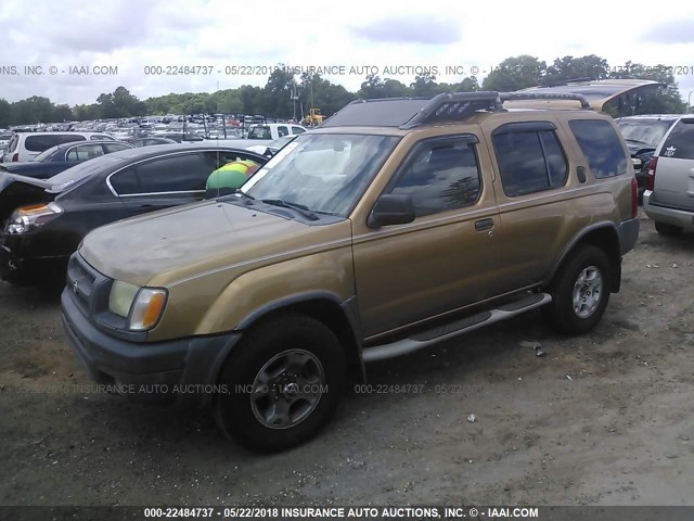 5N1ED28Y1YC583989 - 2000 NISSAN XTERRA XE/SE GOLD photo 2