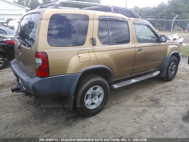 5N1ED28Y1YC583989 - 2000 NISSAN XTERRA XE/SE GOLD photo 4