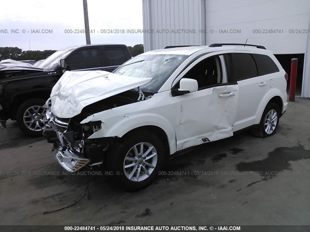 3C4PDCBG4ET107772 - 2014 DODGE JOURNEY SXT WHITE photo 2