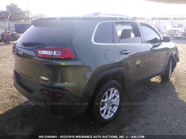 1C4PJMCB7FW557705 - 2015 JEEP CHEROKEE LATITUDE GREEN photo 4