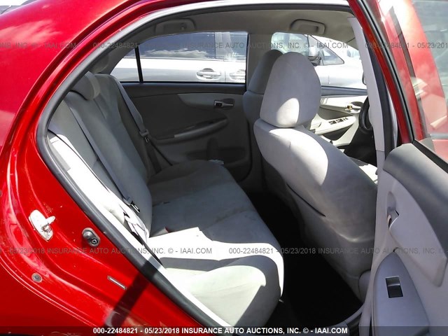 1NXBU4EE2AZ263931 - 2010 TOYOTA COROLLA S/LE/XLE RED photo 8