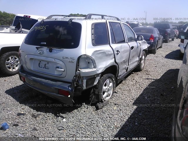 KM8SC13EX5U019177 - 2005 HYUNDAI SANTA FE GLS/LX SILVER photo 4