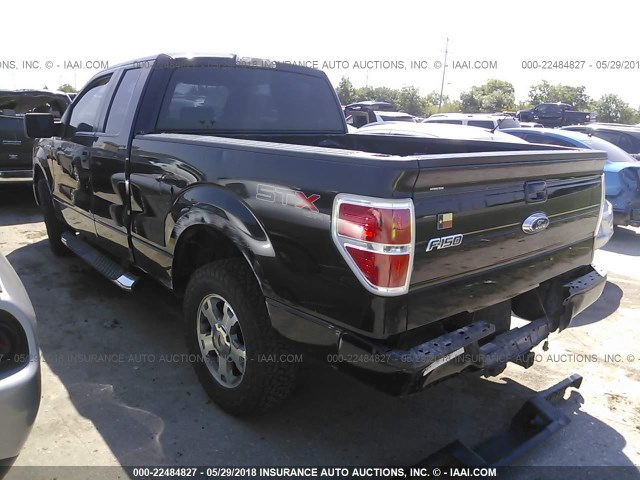 1FTRX14889KC91261 - 2009 FORD F150 SUPER CAB BLACK photo 3